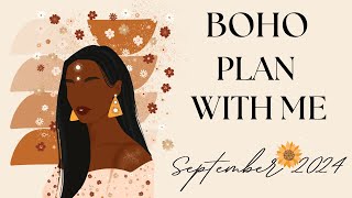 Plan with Me For September 🍂 Digital Planner  Modern Boho Stickers [upl. by Mildred574]