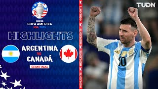 HIGHLIGHTS  Argentina vs Canadá  Copa América 2024  Semis  TUDN [upl. by Rodd]