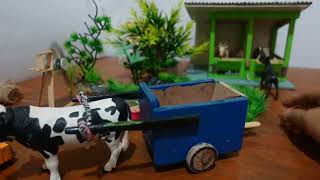 diy how to make cow shed I house of animals I sheep house cow shed mini tracktor 06 [upl. by Odlabso]