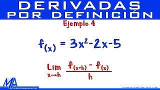 Derivada de una función usando la definición  Ejemplo 4 [upl. by Ecnerolf]