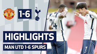 HIGHLIGHTS  MANCHESTER UNITED 16 SPURS  Ndombele Son Kane amp Aurier score in emphatic win [upl. by Xilef958]