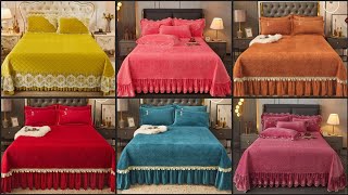 Vintage Bed Skirt Lace Elegant New Ruffles Design Tender Soft 16 Colors Daily Leisure Fashion [upl. by Philbo]