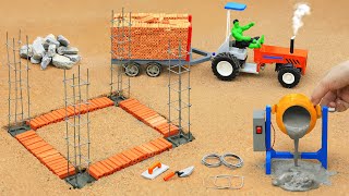 Diy Tractor making Concrete Mixture Machine  House construction Science Project [upl. by Carlisle]