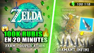 Zelda Tears of The Kingdom  Obtenir 100 000 RUBIS en 20 MINUTES 🔥 Duplication amp Diamant GLITCH [upl. by Omle]