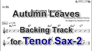 Autumn Leaves  Backing Track with Sheet Music for Tenor Sax Take2 Revised [upl. by Merc]