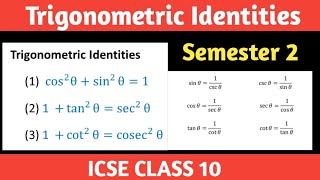 Trigonometric Identities  Trigonometry ICSE Class 10  Trigonometric Identities M L Aggarwal [upl. by Dnanidref169]