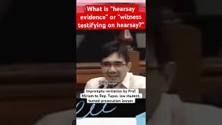 What’s HEARSAY EVIDENCE Biglaang recitation miriam asks prosecution lawyer former student 🙀 [upl. by Severson]