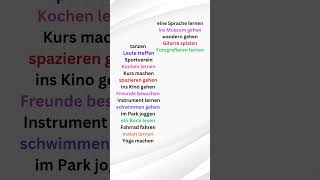 Wörter zum Thema Freizeit lernen germangrammar  germana1a2  german deutsch deutschkurs [upl. by Elimay]