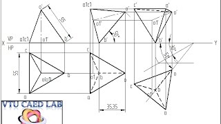 Projection of a tetrahedron resting on a corner [upl. by Rexanna]