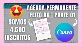 Agenda Permanente no Canva Gratuito  Parte 01 [upl. by Fachanan]