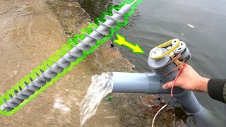 DIY high power 12v water pump using Archimedes screw [upl. by Suirad]