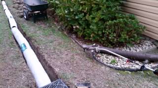 NDS EZ flow French Drain Installation [upl. by Eelatsyrc]