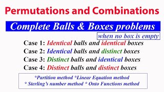 Lecture1 Distribution of n identicaldistinct Balls into r identicaldistinct Boxes No box is empty [upl. by Akiv]