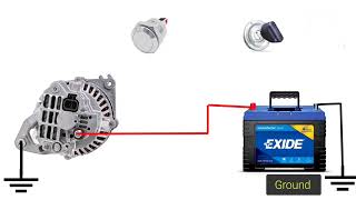 How to wiring alternator  alternator wiring diagram  Mitsubishi 12V 90A Alternator Wiring [upl. by Esinehc]