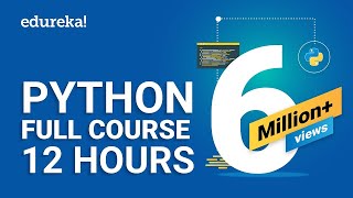 Python Full Course  12 Hours  Python For Beginners  Full Course  Python Tutorial  Edureka [upl. by Gnol]