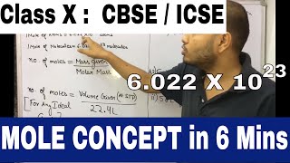 MOLE Concept in 6 mins  Class X CBSE  ICSE [upl. by Roux]