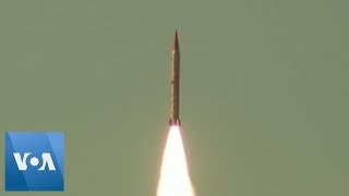 Pakistan Tests NuclearCapable Ballistic Missile [upl. by Yadsnil588]