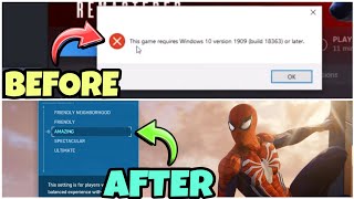 Marvel Spider Man Remastered This Game Requires Windows 10 Version 1909 or Later  Update Error Fix [upl. by Zita786]