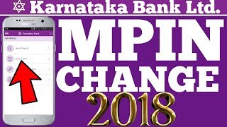 How to Change MPIN Karnataka bank [upl. by Ramilahs]