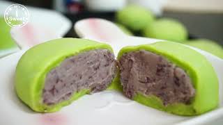 Red bean green tea mochi mochi recipe Sweet 99 [upl. by Baerman]