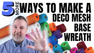 5 Ways to Make a Base Deco Mesh Wreath  How to make a Wreath Compilation 2023 wreathtutorial [upl. by Annazor]