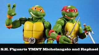 Bandai SH Figuarts Teenage Mutant Ninja Turtles Michelangelo and Raphael TMNT [upl. by Ashley]