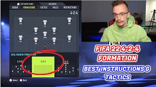 FIFA 22  THE MOST OVERPOWERED FORMATION 424 TUTORIAL BEST TACTICS amp INSTRUCTIONS HOW TO PLAY 424 [upl. by Sinylg]