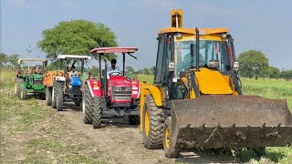 JCB 3dx Xpert Loading Mud Trolley  New Holland 3630  John deere Tractor  4wd Mahindra Arjun NOVO [upl. by Oicnanev]