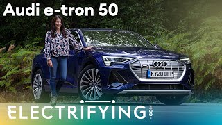 Whats the point of the Audi etron 50 SUV Indepth 2021 review with Ginny Buckley  Electrifying [upl. by Krauss]