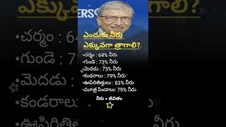 ఎందుకు నీరు ఎక్కువగా త్రాగాలి shorts trending billgatesquotes [upl. by Fulmer]