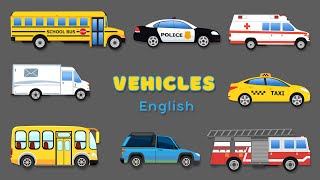 VEHICLES Names and Sounds to Learn  Learning Transport Vehicle Names and Sounds [upl. by Daraj]