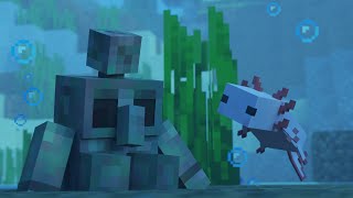 Sunken Copper Golem and Axolotl Minecraft Animation [upl. by Sukcirdor]