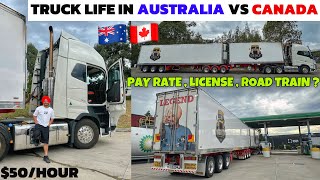 Trucking Life in Australia vs Canada 🇦🇺🇨🇦 Pay Rate  License  Punjabi Truck Driver  Truck Vlogs [upl. by Mossman]