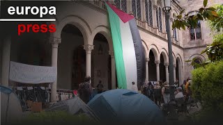 Continua en la Universidad de Barcelona la acampada en favor de Palestina [upl. by Derraj9]