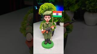 Diy Indian Army Soldier Making 🪖 Independence day Special 🇮🇳🇮🇳 Jai Hind ❤️ shorts short [upl. by Butler571]