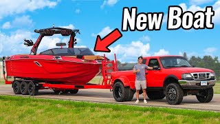 Dually Ford Ranger Tows my New Wake Boat 10000 LBS [upl. by Meara727]