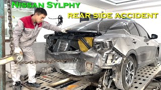 Nissan Sylphy rearend collision costs up to 1000 to repair  Perfect recovery [upl. by Justen]