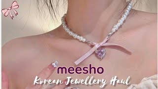 Meesho Korean Jewellery Haul ✨️🎀🤍🪞 ♡ Korean Neck pendant  Must Try these Korean neck chain 🩷 [upl. by Elrebma118]