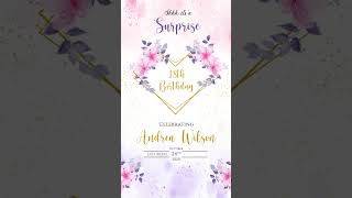 18th birthday Video invitation 18thbirthday birthdayparty videoinvitation invitation [upl. by Georgeta984]