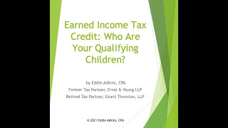 Earned Income Tax Credit Who Are Your Qualifying Children [upl. by Nehte]