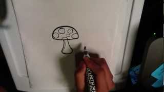 How to Draw a Mushroom  Easy Things To Draw [upl. by Darrin]