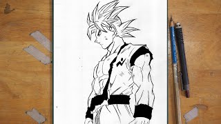 How to Draw Goku Ultra Instinct Dragon Ball Super  Anime Drawing [upl. by Hamal662]