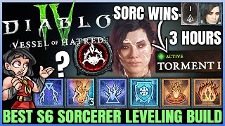 Diablo 4  New Best Sorcerer Leveling Build  Season 6 FAST 1 to 60 Torment Guide Vessel of Hatred [upl. by Stone]