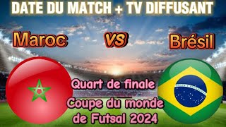 Maroc vs Brésil 🔥 quart de finale de la coupe du monde de futsal 2024 [upl. by Elyagiba220]