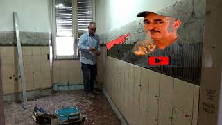 Instalación de cerámica en una cocina Cómo pegar cerámica en pared [upl. by Guntar]