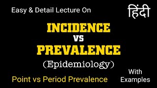 Prevalence vs Incidence in Epidemiology  Point and Period Prevalence  Epidemiology in Hindi Lokesh [upl. by Enicnarf]