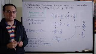 Operaciones combinadas con números racionales suma resta multiplicación y división parte 1 [upl. by Dawes73]