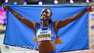 Julien Alfred and Ewa Swoboda go stride for stride in womens 60m at Indoor Worlds  NBC Sports [upl. by Odnalo]