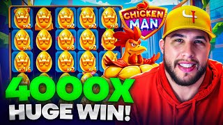 CHICKEN MAN FLEXES ON US WITH A 4000X 🐓  NEW BIG WINS I A4O GAMING [upl. by Anahsit96]