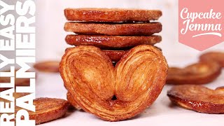 Easy Palmiers with Rough Puff Pastry Recipe  Cupcake Jemma [upl. by Todhunter]